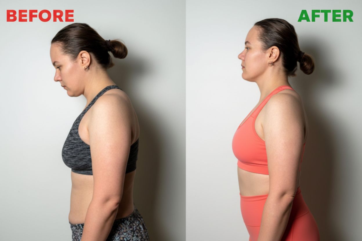 Before and After Posture Comparison